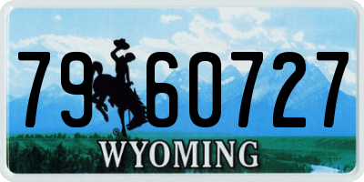 WY license plate 7960727