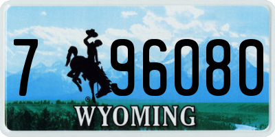WY license plate 796080