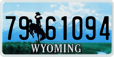 WY license plate 7961094