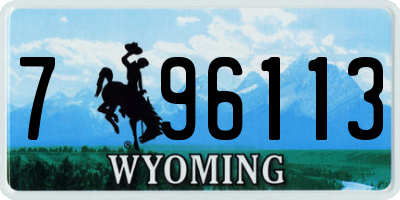 WY license plate 796113