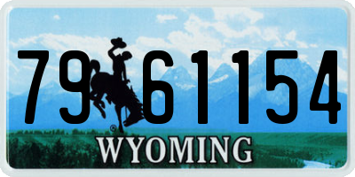 WY license plate 7961154