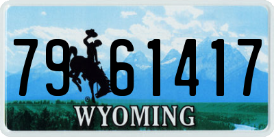 WY license plate 7961417