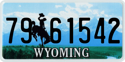 WY license plate 7961542