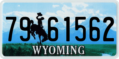 WY license plate 7961562