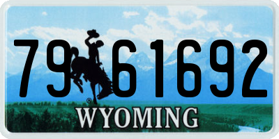 WY license plate 7961692