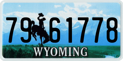 WY license plate 7961778
