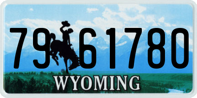 WY license plate 7961780