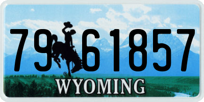 WY license plate 7961857