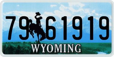 WY license plate 7961919