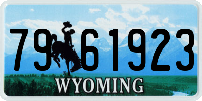WY license plate 7961923