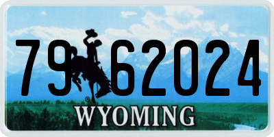 WY license plate 7962024