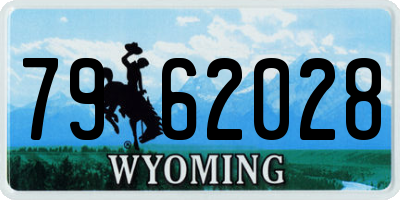 WY license plate 7962028