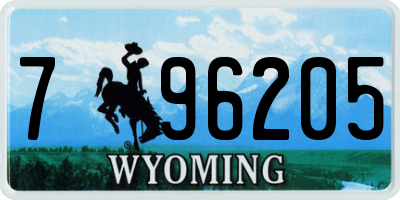 WY license plate 796205