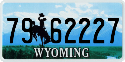 WY license plate 7962227