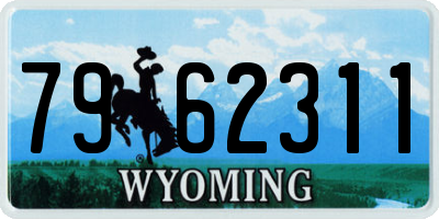 WY license plate 7962311
