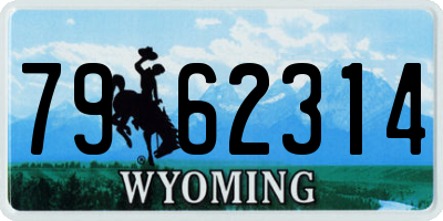 WY license plate 7962314