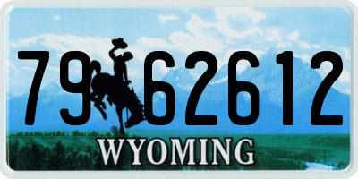 WY license plate 7962612