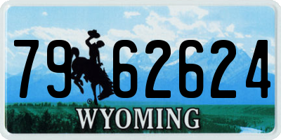 WY license plate 7962624
