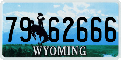 WY license plate 7962666