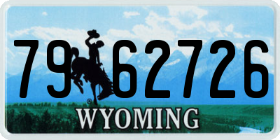 WY license plate 7962726
