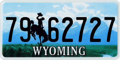 WY license plate 7962727