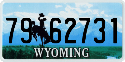 WY license plate 7962731