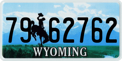 WY license plate 7962762