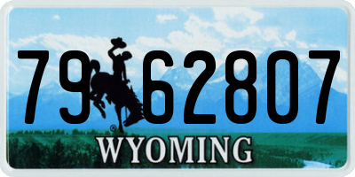 WY license plate 7962807
