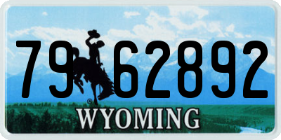WY license plate 7962892
