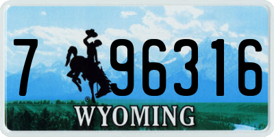 WY license plate 796316