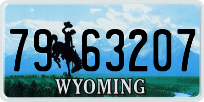 WY license plate 7963207