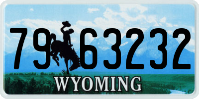 WY license plate 7963232