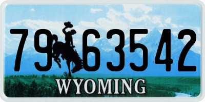 WY license plate 7963542
