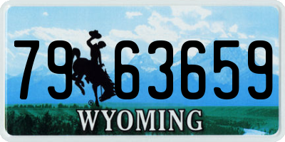 WY license plate 7963659