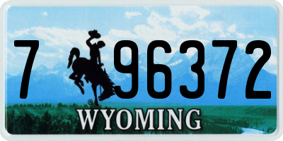 WY license plate 796372
