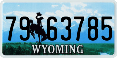 WY license plate 7963785
