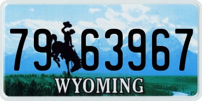 WY license plate 7963967
