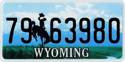 WY license plate 7963980