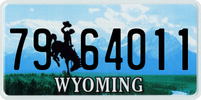 WY license plate 7964011