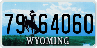 WY license plate 7964060