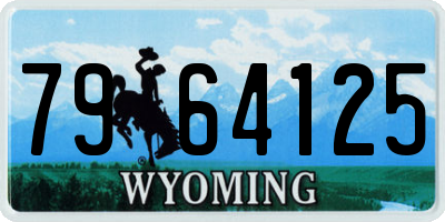 WY license plate 7964125