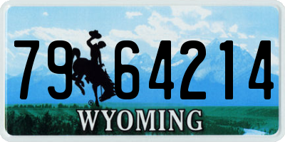 WY license plate 7964214