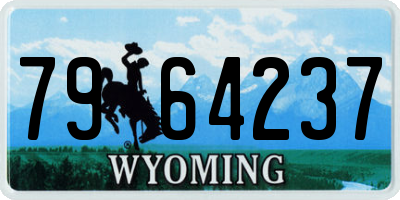 WY license plate 7964237