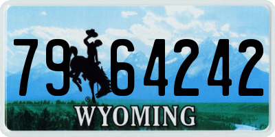 WY license plate 7964242