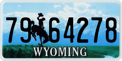 WY license plate 7964278