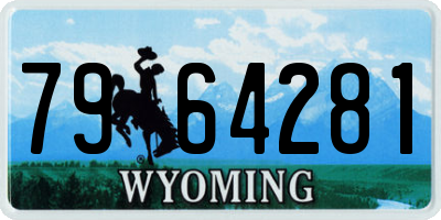 WY license plate 7964281