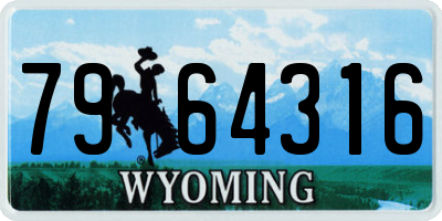 WY license plate 7964316