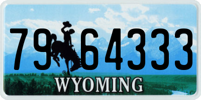 WY license plate 7964333