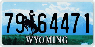 WY license plate 7964471