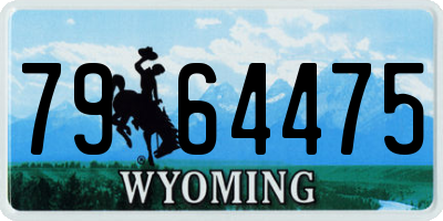 WY license plate 7964475
